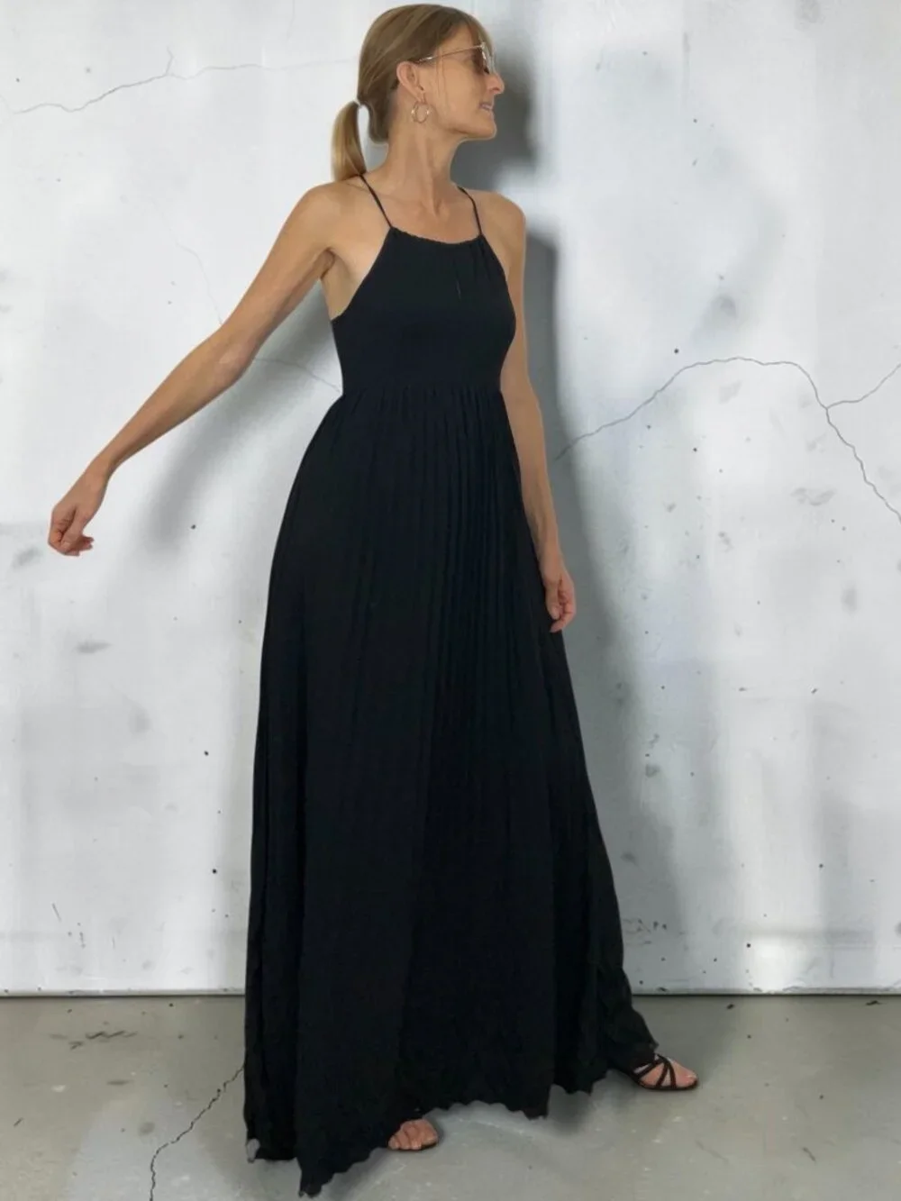 Abercrombie and Fitch Maxi Dress XS Black Halter Sleeveless